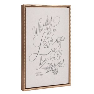 18"x24" Sylvie Beaded What is Done in Love Framed Canvas by Valerie McKeehan - Kate & Laurel All Things Decor: Timeless Wisdom Wall Art - 1 of 4