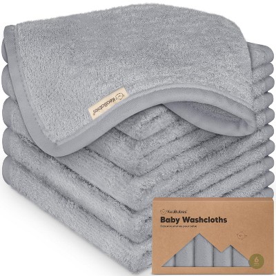 6-Pack Soft Baby Washcloths, Viscose from Bamboo - Kids, Newborn Bath Towels, Infant Shower, Toddler Reusable Face Towel,10x10