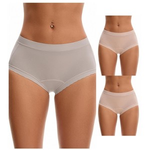 INSPIRE CHIC Women's High Rise Modal Full Coverage Soft Briefs Underwear 3 Packs - 1 of 4