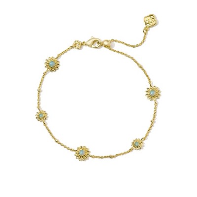 Kendra Scott 14K Gold Over Brass Hazel Delicate Chain Bracelet - Mint Opalite Crystal Mix