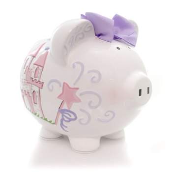 Child To Cherish 7.75 In Fancy Fairy Castle Piggy Bank Crown Money Saver Decorative Banks