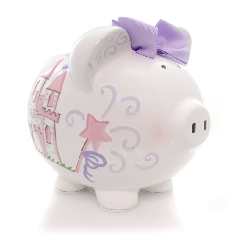 Child To Cherish 7.75 In Fancy Fairy Castle Piggy Bank Crown Money Saver Decorative Banks, 1 of 5