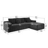 104" Cloud Corduroy Upholstered Modular L-Shaped Sectional Sofa with Chaise, Deep Seats, No Assembly - 4 of 4