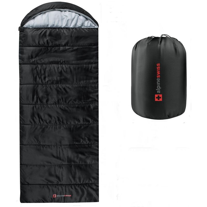 Alpine Swiss 0°C (32°F) Sleeping Bag Lightweight Waterproof with Compression Sack Adults All Seasons Camping Hiking Backpacking Travel Outdoor Indoor, 3 of 8