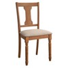 Buylateral Set of 2 Burntwood Dining Chairs with Padded Chair Seats - 4 of 4