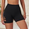 Anna-Kaci Active Women's High Waist Cutout Detail Compression Shorts with Seamless Design - 2 of 4