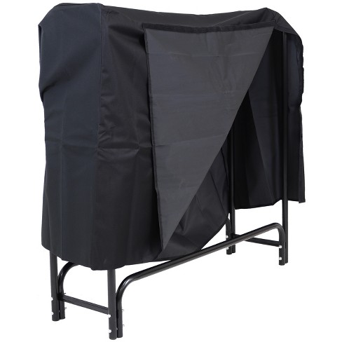 4' Sunnydaze Cover for Log Rack Waterproof Black Polyester with PVC Backing 