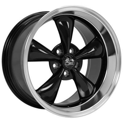 OE Wheels LLC FR01-17105-5450-27BM Black Wheel with Machined Lip Painted (17 x 10.5 inches /5 x 114 mm, 27 mm Offset)