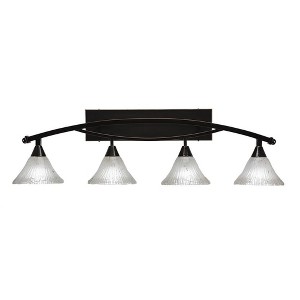 Toltec Lighting Bow 4 - Light Vanity in  Black Copper with 7" Frosted Crystal Shade - 1 of 1