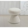 Meridian Furniture,Drum Faux Shearling Teddy Fabric Ottoman/Stool - 2 of 4