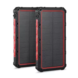 Dartwood 16000mAh Solar Power Bank - Qi Portable Wireless Solar Panel Phone Charger with USB Type C Input for Apple iPhone and Android Phones (2 Pack)