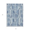 Navy Blue And Sky Blue Abstract Washable Indoor Outdoor Area Rug - 3 of 4