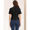 INSPIRE CHIC Women's Casual Open Front 3/4 Sleeve Collarless Business Blazer Cardigan - 3 of 4