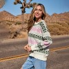 Women's Ivory Snowflake Round Neck Long Sleeve Sweater - Cupshe - image 2 of 4