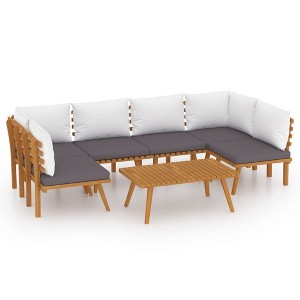 vidaXL Patio Lounge Set Sectional Sofa Set with Cushions Solid Wood Acacia - 1 of 4
