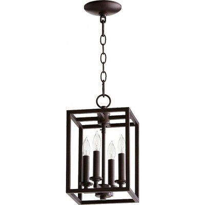 Quorum Lighting Cuboid 4 - Light Chandelier in  Oiled Bronze