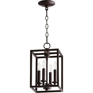 Quorum Lighting Cuboid 4 - Light Chandelier in  Oiled Bronze - 1 of 1
