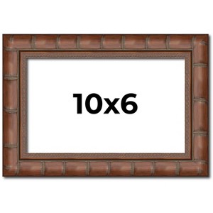 PosterPalooza | 10x6 Modern Bamboo Picture Frame, UV Acrylic, 5 Finishes - 1 of 4