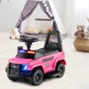 Infans 2-in-1 6V Kids Ride On Police Car Toddler Push Car w/ Megaphone & Siren Pink - 4 of 4