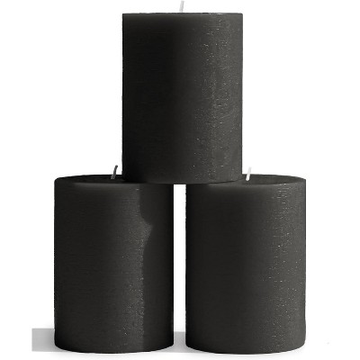 3x4 inch Pillar Candles Set of 3 ¨C Unscented Dripless Rustic Candles for Decor, Centerpieces, Weddings