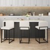 Set of 2 Modern Upholstered Barstools with Backs, Counter Height Stools with Metal Legs & Faux Leather for Kitchen Island Dining Room - 2 of 4