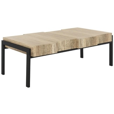 Transitional Alexander 43'' Black/Brown Wood & Metal Coffee Table