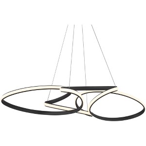 Possini Euro Design Helix Sand Black Multi-Ring Ceiling Pendant Light 39 1/2" Wide Ultra Modern Minimalist Spiral Dimmable LED Strip Steel Dining Room - 1 of 4