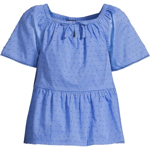 Lands' End Kids Flutter Sleeve Tiered Peasant Top - image 1 of 3