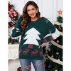 Clearlove Elegant Women’s Christmas Tree Pullover Sweater with Metallic Thread – Festive Holiday Knitwear - 2 of 4