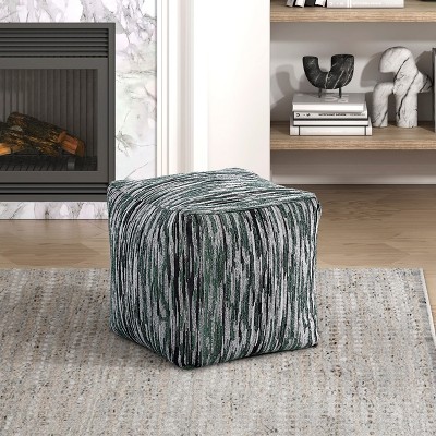 XIYUYEU Simple Upholstery Square Pouf Ottoman Chair,Small Ottoman Stool Bean Bag for Living Room,Bedroom
