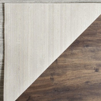 Gray Abstract 4' x 6' Synthetic Reversible Area Rug