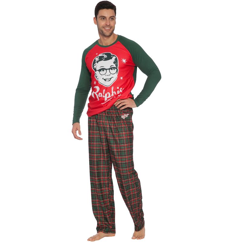 Christmas Story Mens Ralphie Plaid Pajama Set, 3 of 4