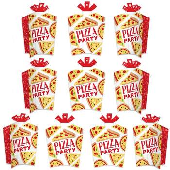 Big Dot of Happiness Pizza Party Time - Table Decorations - Baby Shower or Birthday Party Fold and Flare Centerpieces - 10 Count