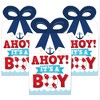 Big Dot of Happiness Ahoy It's a Boy - Square Favor Gift Boxes - Nautical Baby Shower Bow Boxes - Set of 12 - 2 of 4