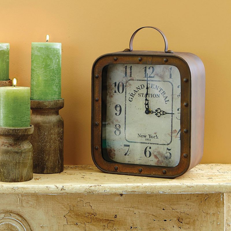 Square Industrial Table Clock - Stonebriar Collection, 3 of 4