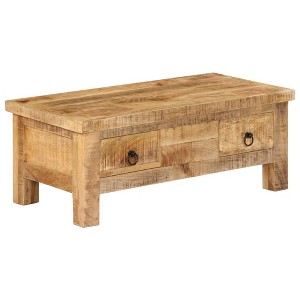 vidaXL Coffee Table Brown Solid Mango Wood 35.4 x 17.7 x 13.8 in - 1 of 4