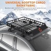 Roof Rack,Heavy Duty Car Rooftop Cargo Carrier Basket with Cargo Net,Luggage Holder with Extension for Universal,Pick Up Trucks - 2 of 4
