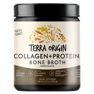 Terra Origin Collagen and Protein Bone Broth Powder Chocolate - 13.7oz