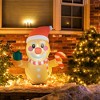 Outsunny 3.4' Christmas Inflatables Hanging Gingerbread Man Holding Gift Box and Candy Cane with LED Lights for Lawn Garden Party - 2 of 4