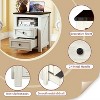 MUUEGM Farmhouse Nightstand with Charging Station, 18" Bedside Table with Drawer & Storage Cabinet, End Table for Bedroom, Living Room - 3 of 4