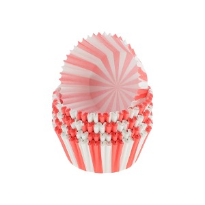 Unique Bargains Stripes Print Disposable Baking Cups Greaseproof Paper 1.97"x1.18" 100 Pcs - 1 of 4