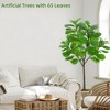 6ft Artificial Fiddle Leaf Fig Tree, Potted Fake Ficus Lyrata Plant with 65 Leaves, Tall Faux Tree with Removable Trunk - 4 of 4
