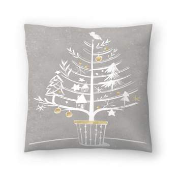 White Ornament Tree I by Pi Holiday Collection -  14" x 14" Throw Pillow - Americanflat