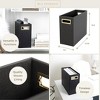 Blu Monaco Magazine Basket: Vegan Leather Magazine Holder with Gold Metal Handles - 4 of 4