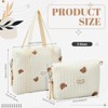 Itopfox 2-Piece Diaper Bag Set for Women, Quilted Cotton Maternity Tote with Cute Bear Design, Multifunctional and Lightweight - 4 of 4