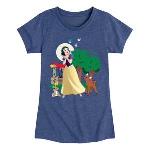 Girls' - Disney Princess - Snow White and Animal Friends Fitted Short Sleeve Graphic T-Shirt - 1 of 4