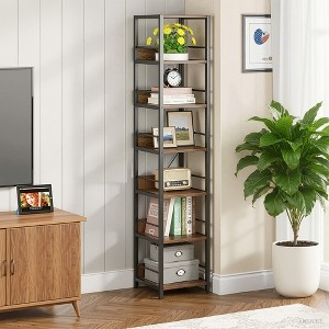 MAYEERTY 6-Tier Corner Shelf, Narrow Etagere Bookshelf Storage Rack - 1 of 4
