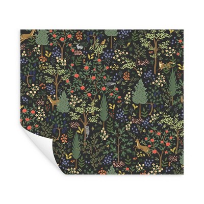 Woodland Black and Green Vinyl Peel and Stick Wallpaper