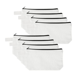 Unique Bargains Canvas Plain Zipper Toiletry Makeup Organizing Bags 8 Pcs - 1 of 4