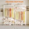 Freestanding Clothes Rack,Garment Rack with Rod for Hanging Clothes,Adjustable 3-Tier Closet Rack Storage Organizer Wardrobe for Bedroom Dorm Laundry - 3 of 4